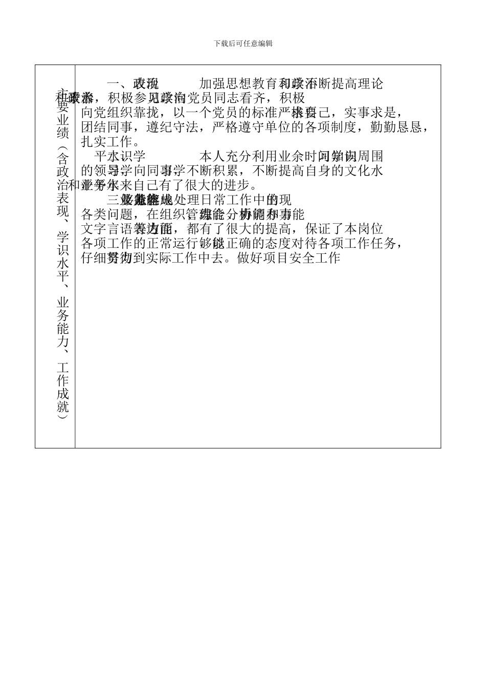 2024年度专业技术人员考核表_第2页