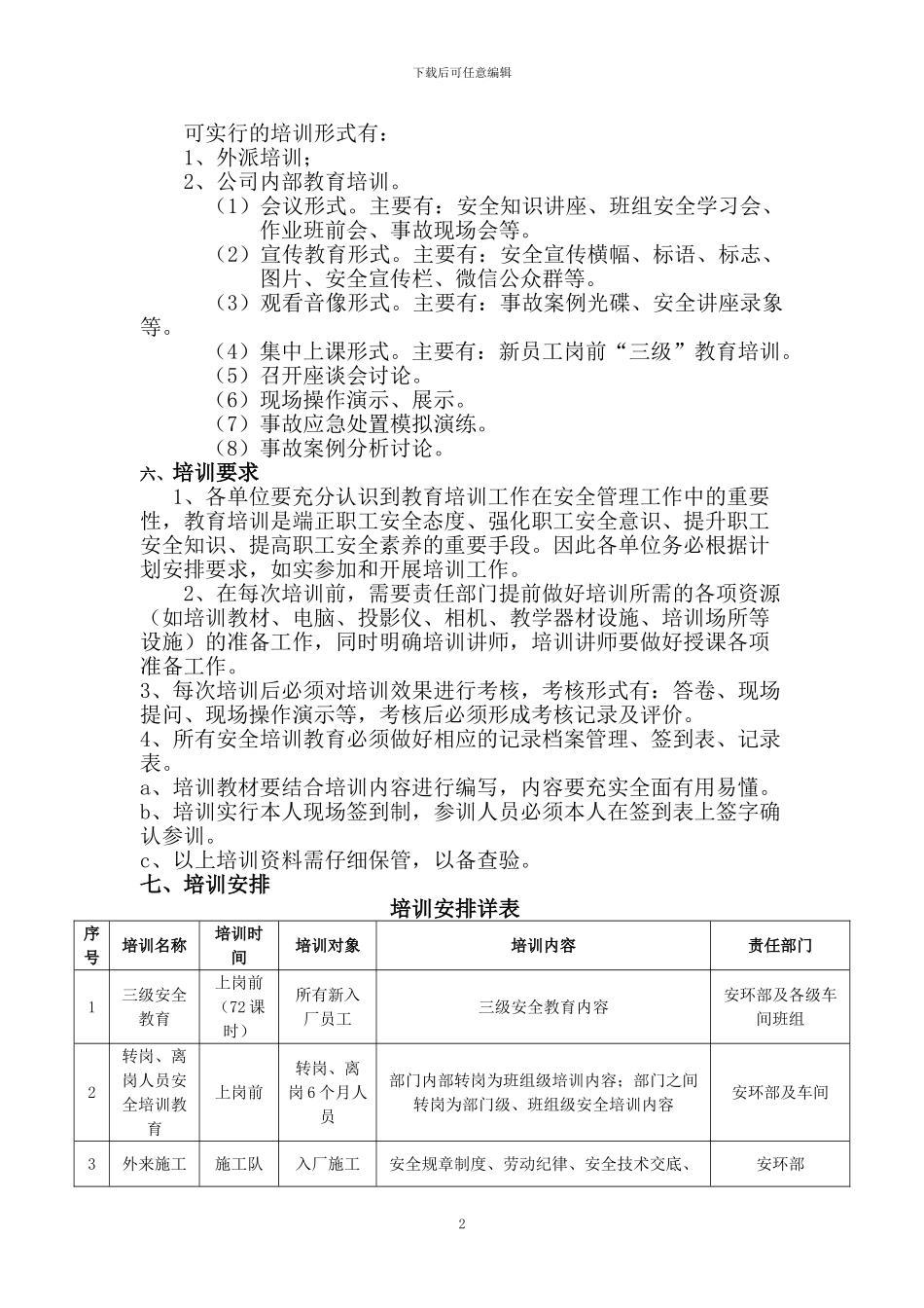 2024年度安全培训教育计划_第2页