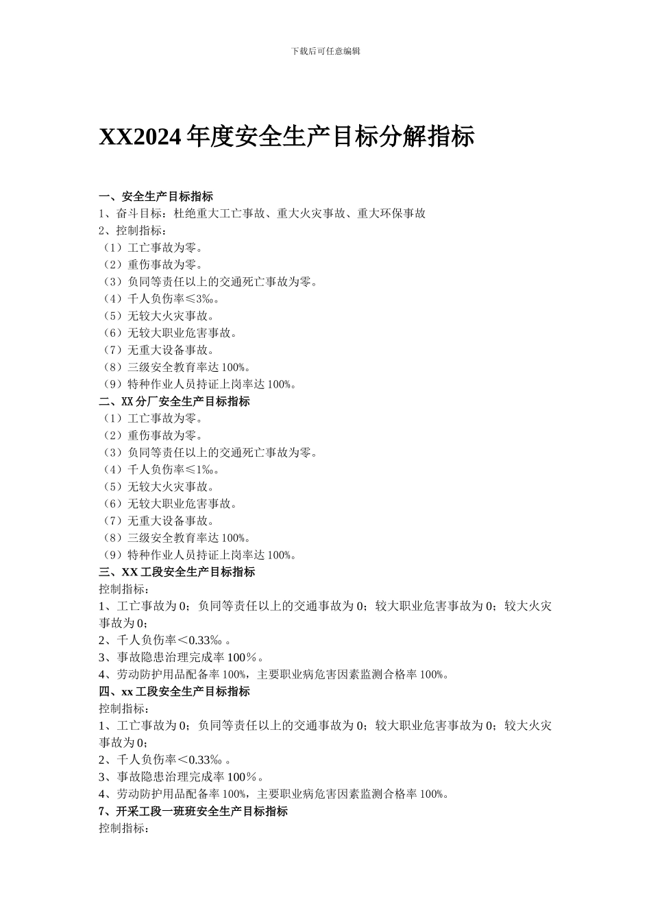 2024年度安全生产目标书_第1页