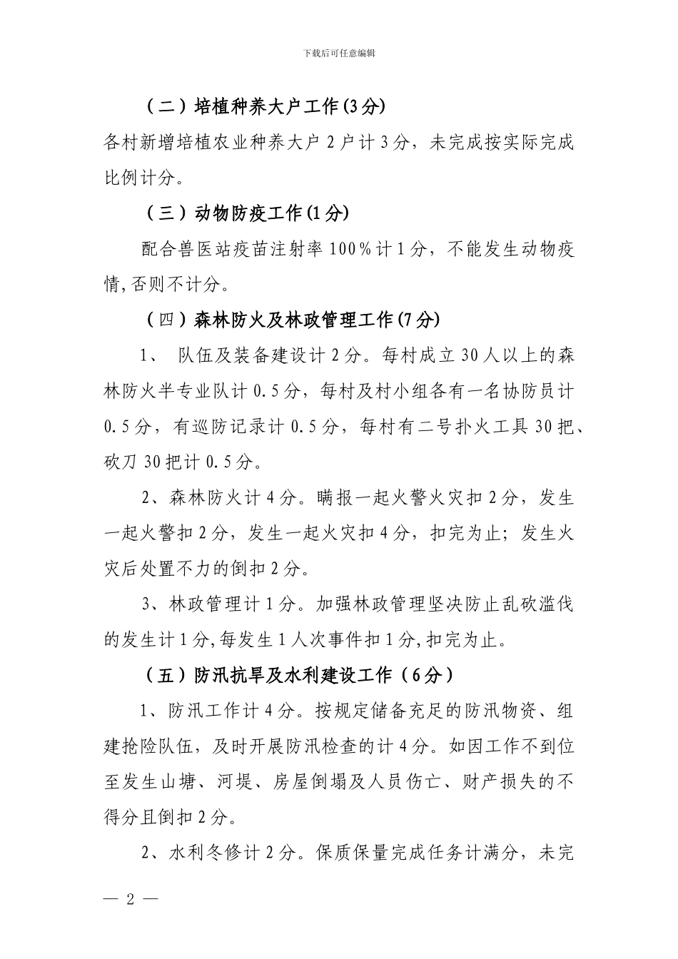 2024年度村级工作目标管理考评办法_第2页