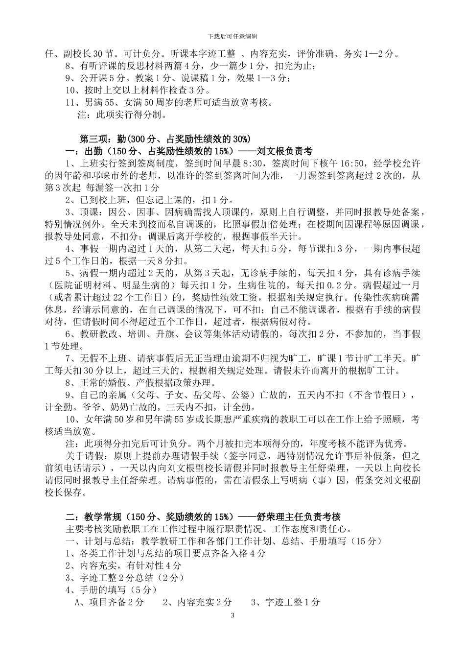 2024年度教师绩效考核细则_第3页