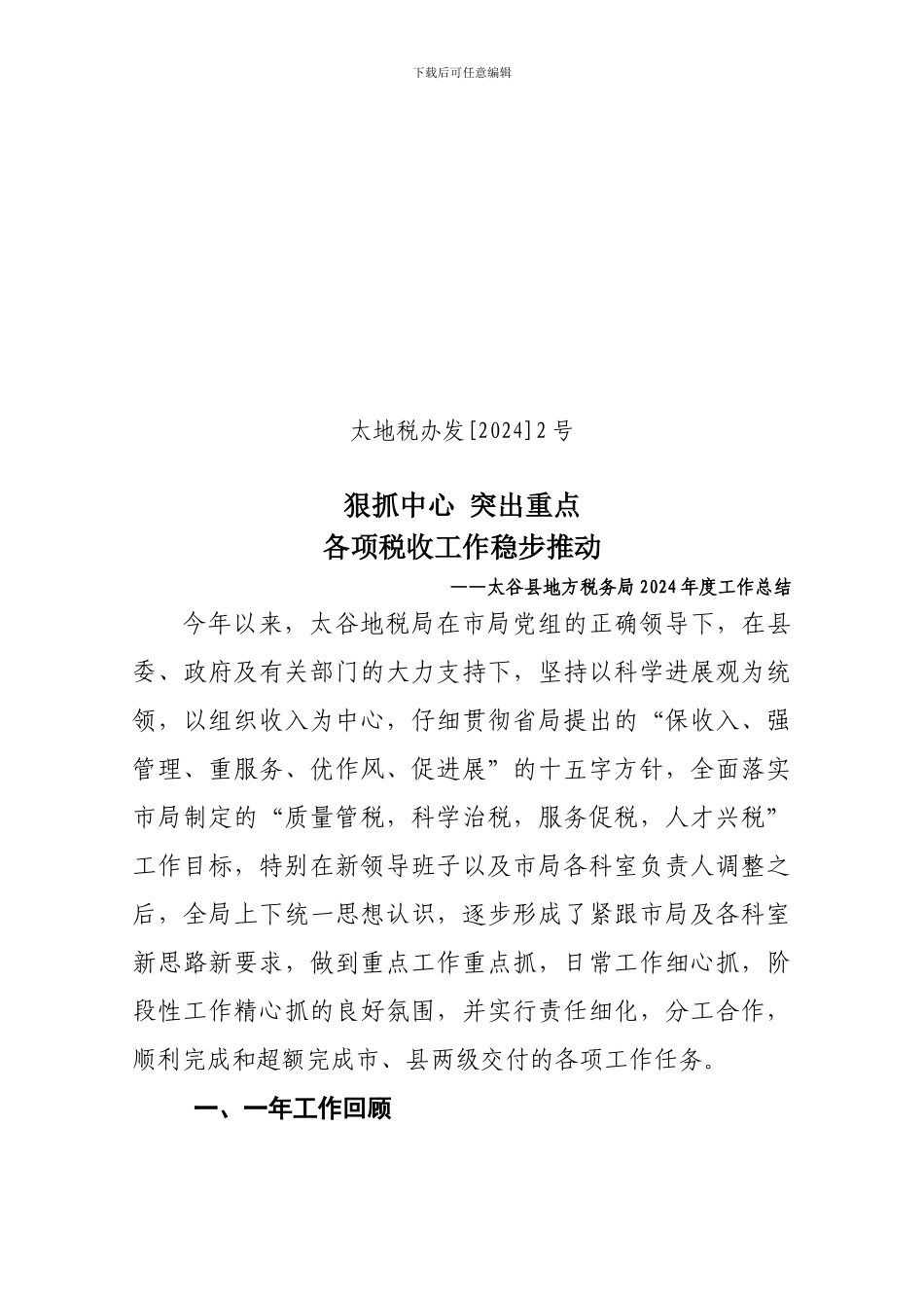 2024年度税务工作总结_第1页