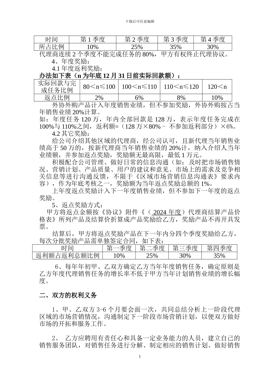 2024年度营销任务协议书_第2页