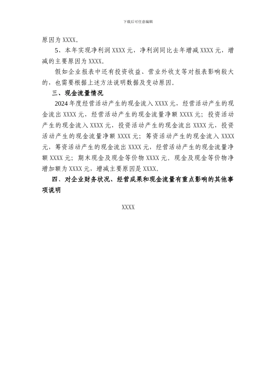 2024年度财务报告分析报告模板_第2页