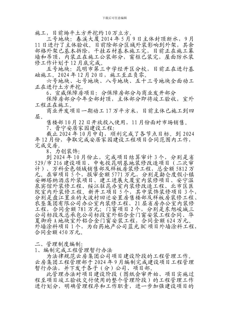 2024年房地产开发项目工作总结与计划_第2页