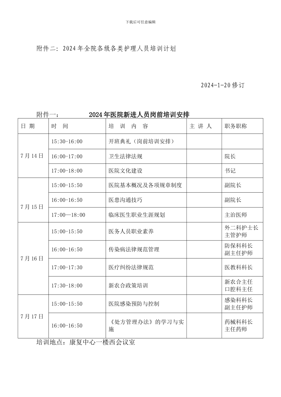 2024年护理人员在职教育培训计划与考核制度_第3页