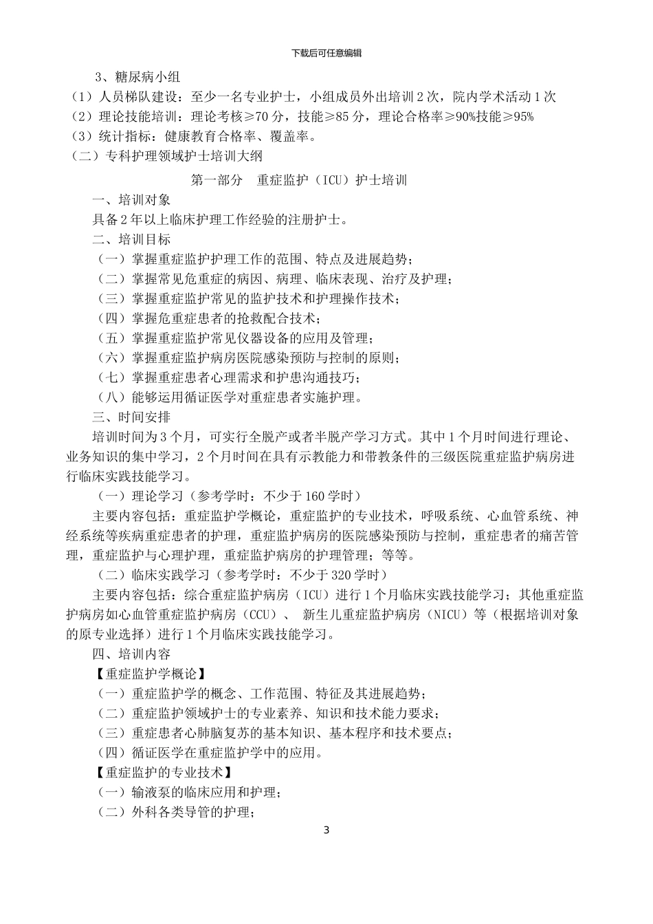 2024年护理专科培训计划_第3页