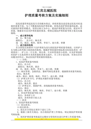 2024年护理质量考核方案及实施细则