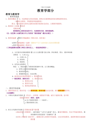 2024年教师招聘考试复习资料-划重点考点-课本框架