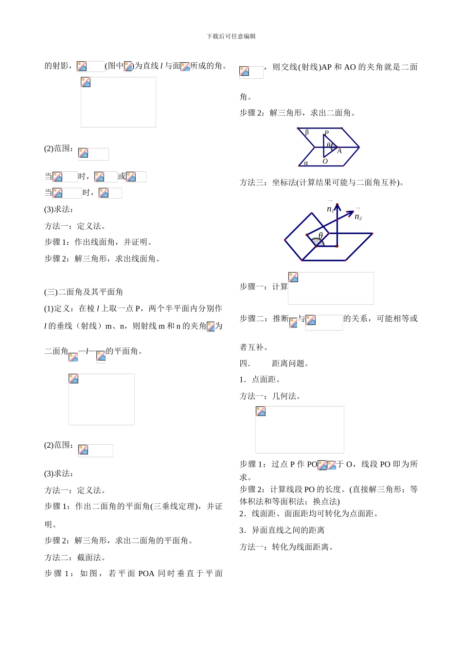 2024年文科立体几何知识点、方法总结高三复习_第3页