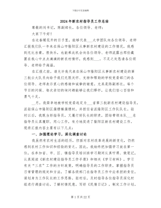 2024年新农村指导员工作总结