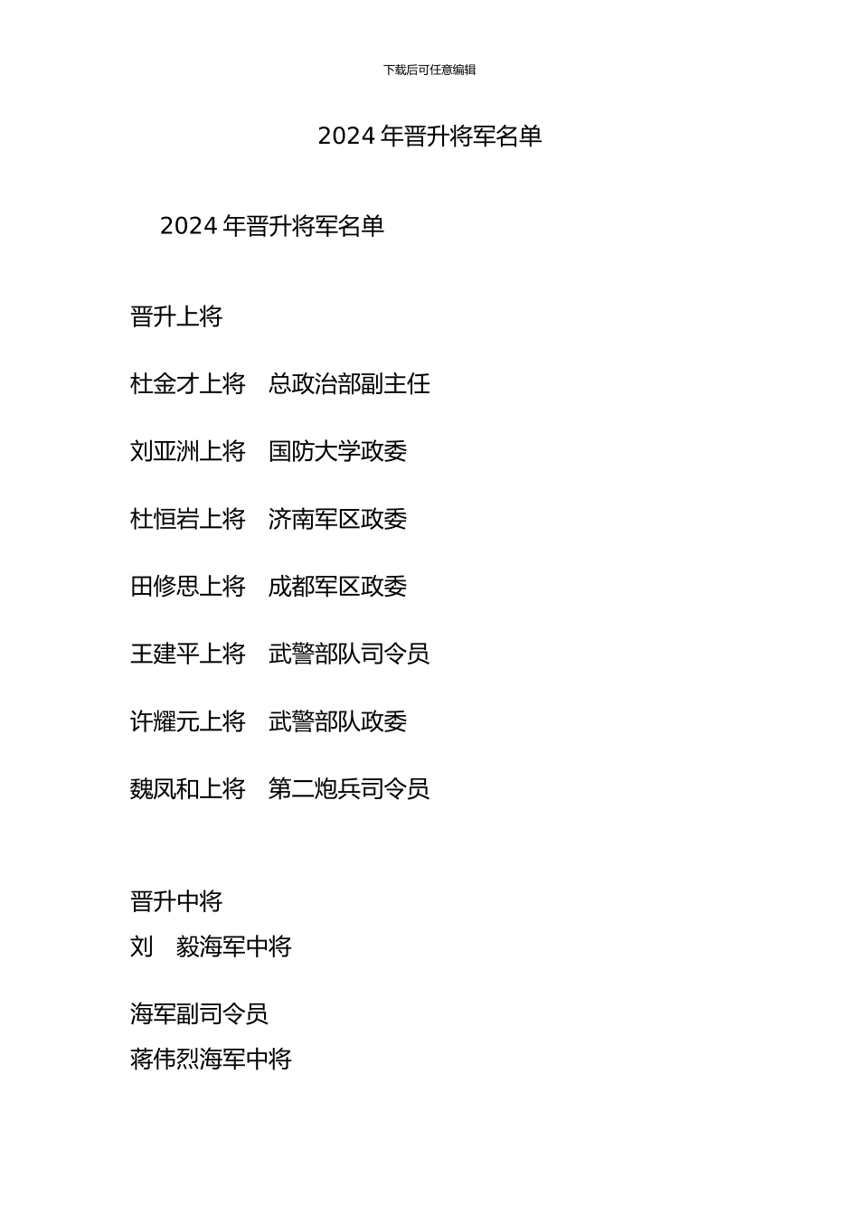2024年晋升将军名单_第1页