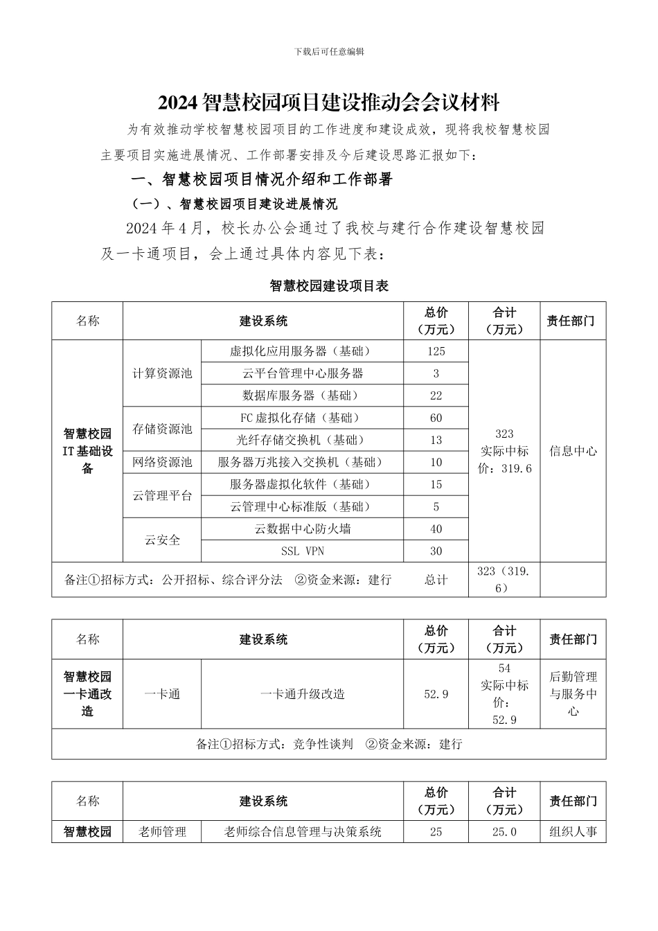 2024年智慧校园项目推进工作会-调整格式简单_第1页