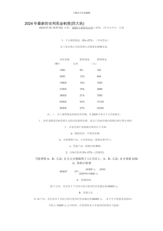 2024年最新的安利奖金制度