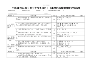 2024年村级季度公卫考核评分细则标准