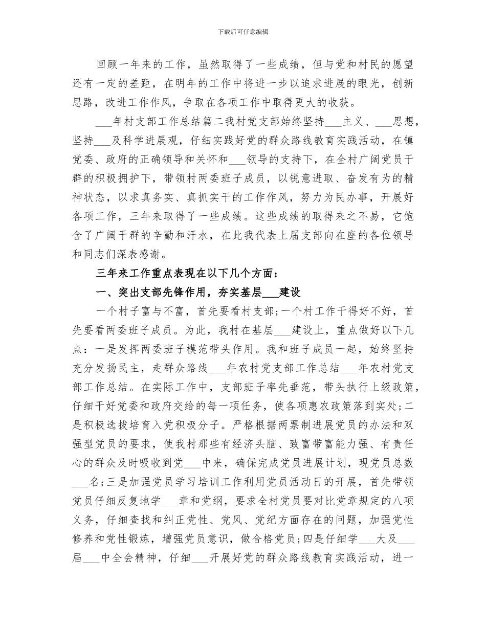 2024年村支部工作总结_第2页