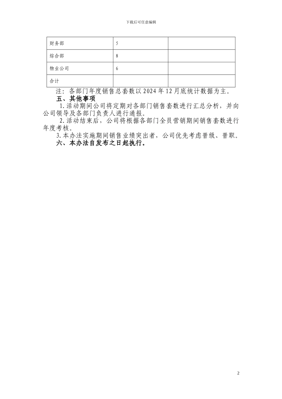 2024年某地产公司全员营销激励办法_第2页