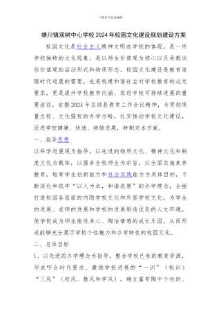 2024年校园文化建设规划建设方案
