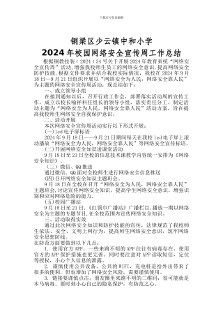 2024年校园网络安全宣传周工作总结