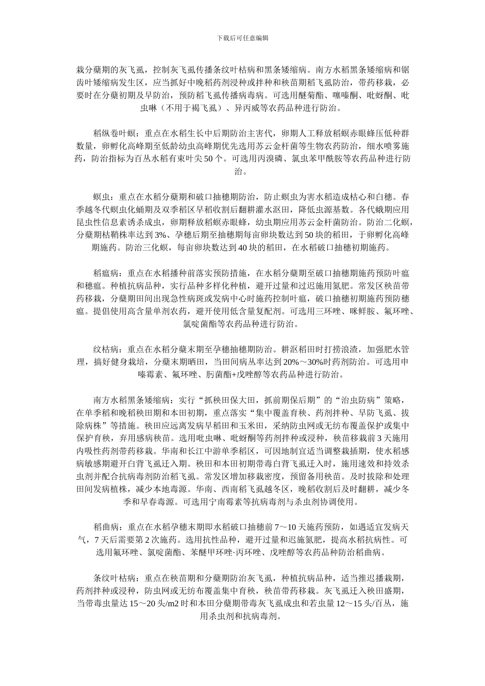 2024年水稻重大病虫害防控方案_第2页