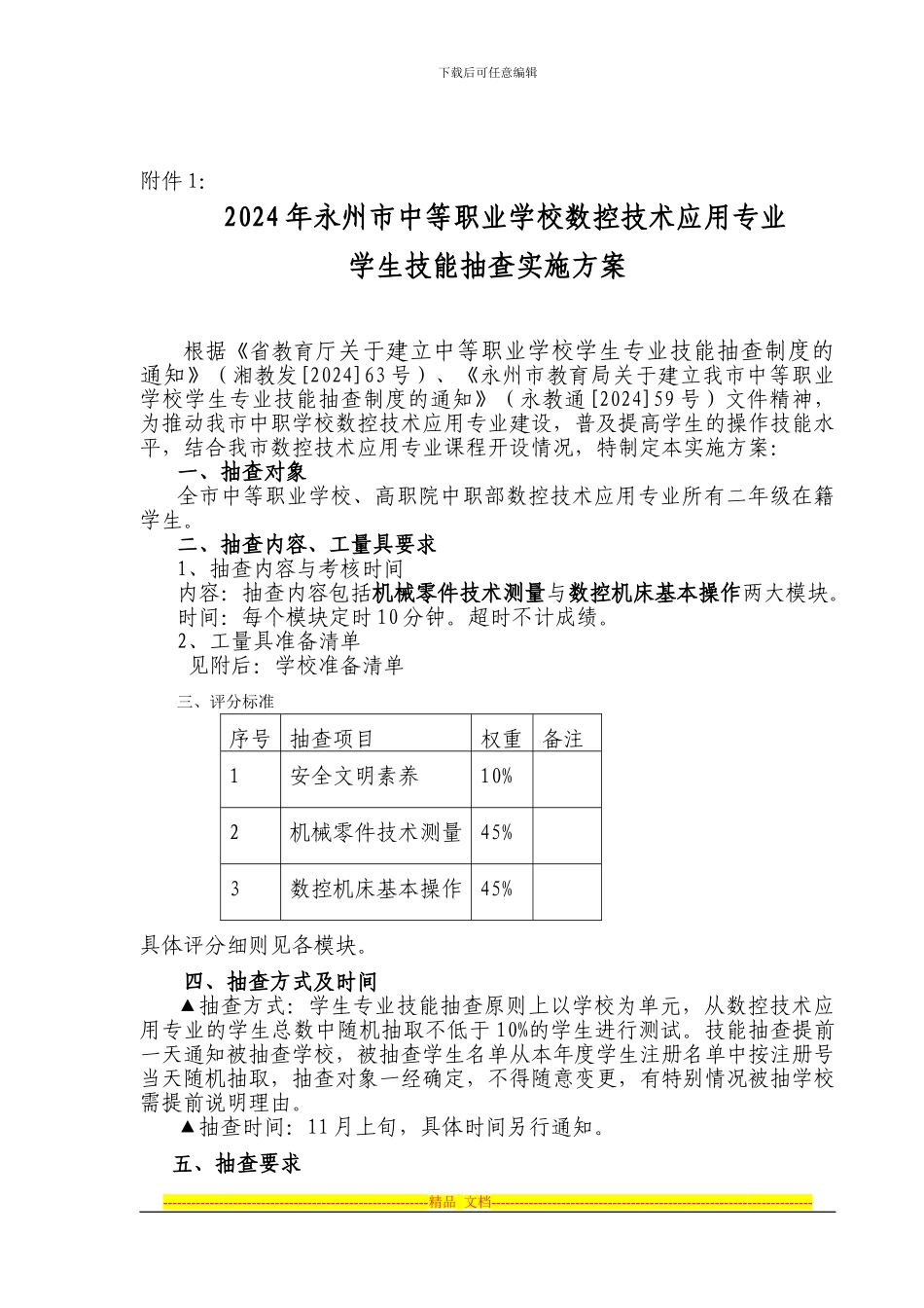 2024年永州市中等职业学校学生专业技能抽查实施方案_第2页