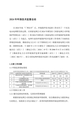 2024年环保技术监督总结