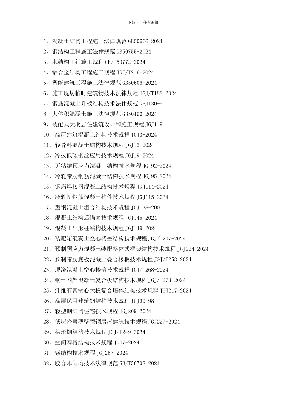 2024年现行施工规范大全_第3页
