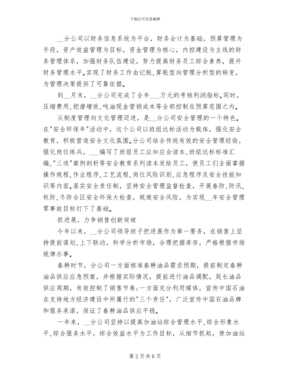 2024年石油销售工作总结_第2页