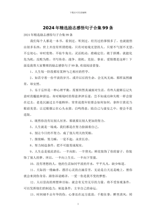 2024年精选励志感悟句子合集99条