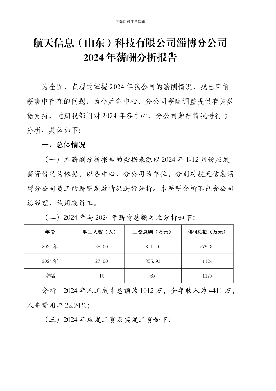 2024年薪酬分析报告_第1页