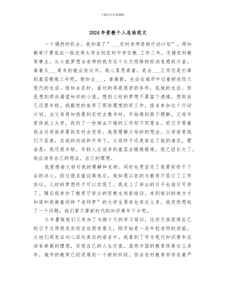 2024年资教个人总结范文