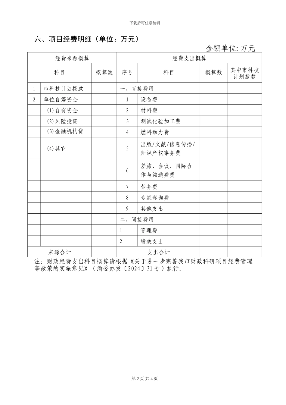 2024年重庆市科委基础研究与前沿探索项目申报正文_第2页