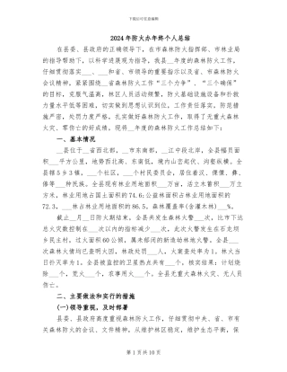2024年防火办年终个人总结