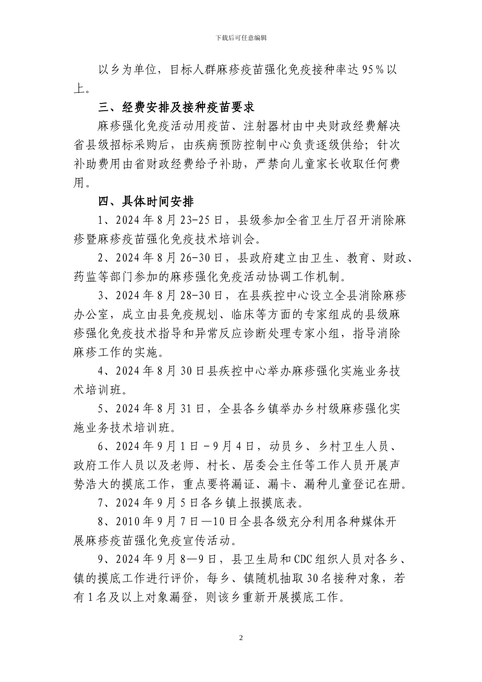 2024年陕西省麻疹疫苗强化免疫活动实施方案_第2页