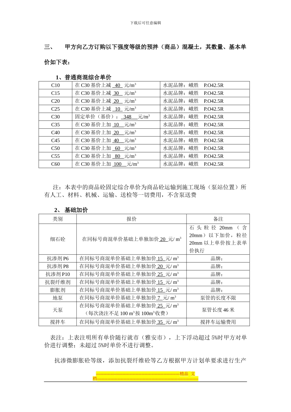 2024年雅安商品混凝土供应合同_第2页