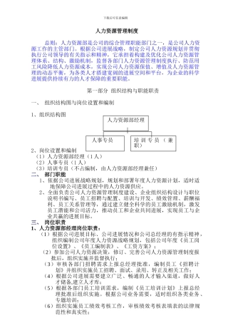 2024年集团人力资源管理制度doc