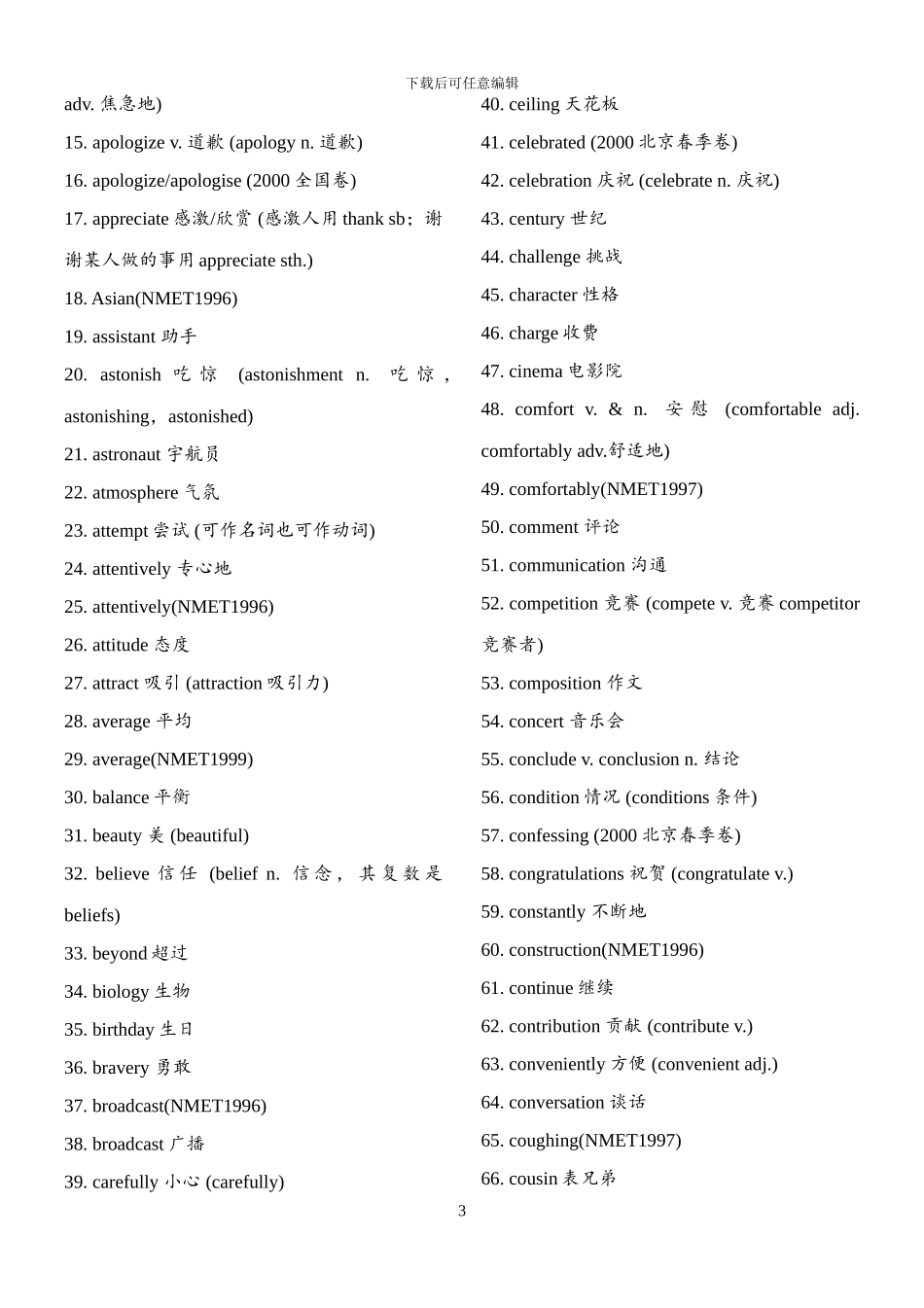 2024年高考英语必背单词汇总_第3页