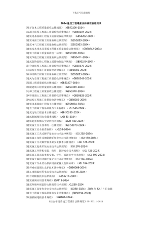 2024建筑工程最新规范标准目录