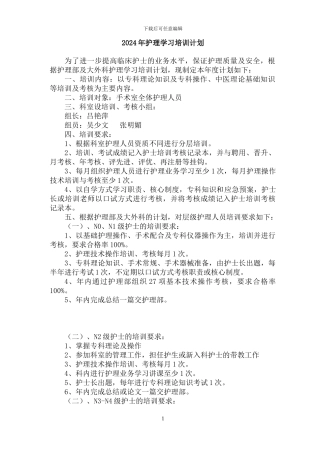 2024手术室培训计划