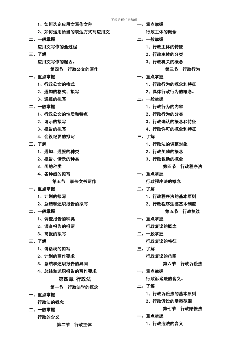 2024文秘资料员考试大纲8.27_第3页