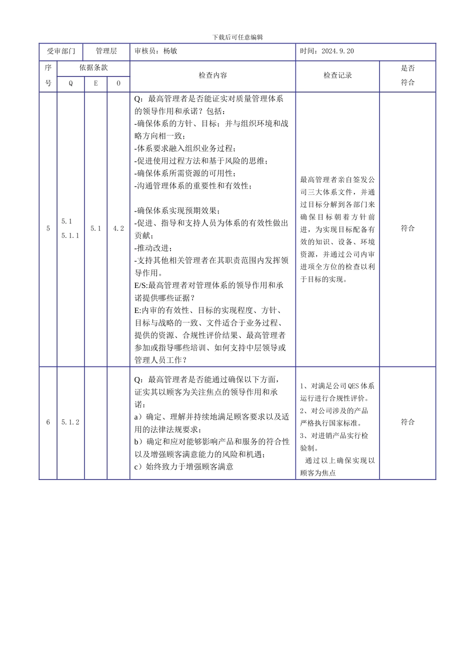 2024新版三体系内审检查表_第3页