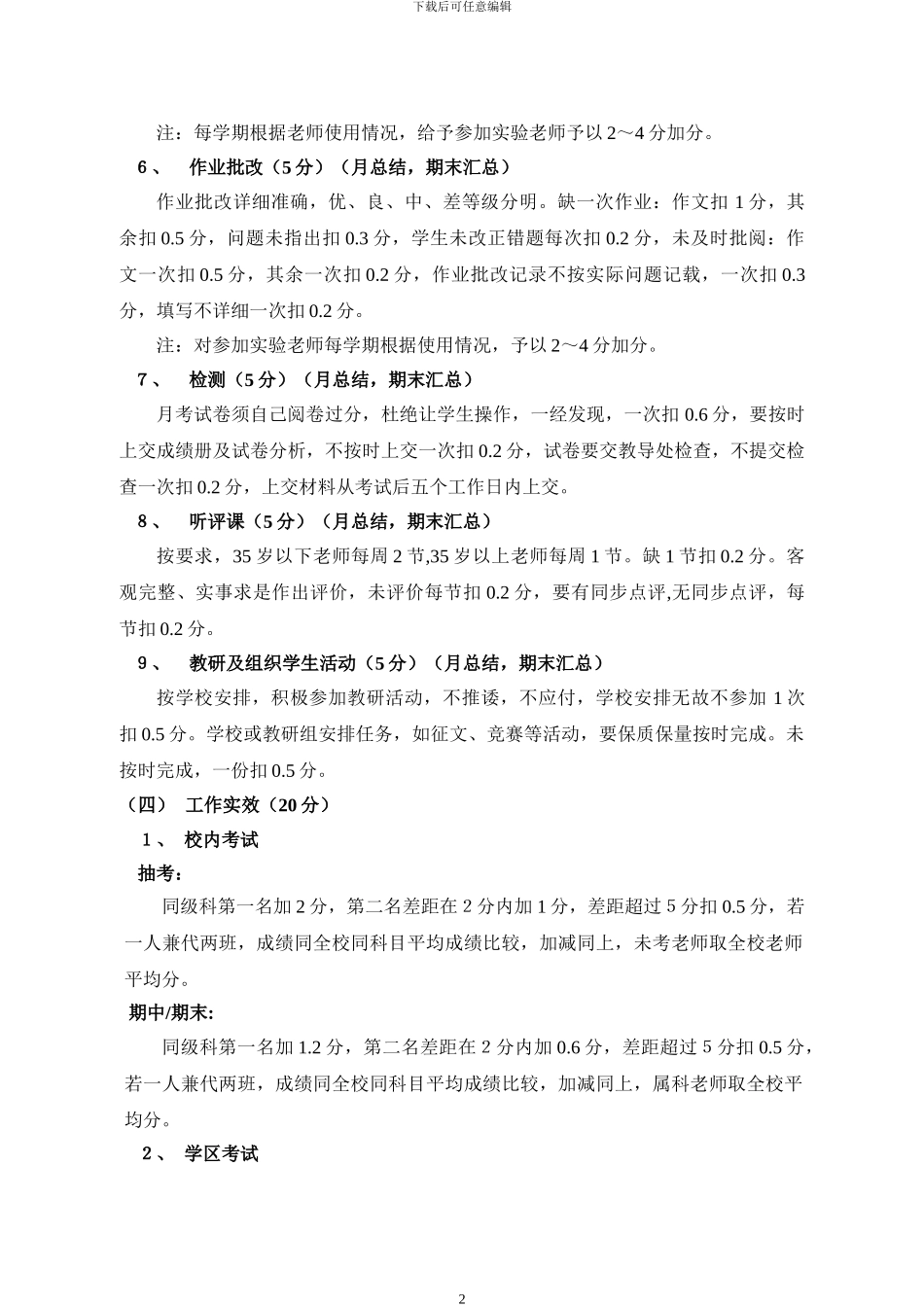 2024明德小学绩效考核实施方案_第3页