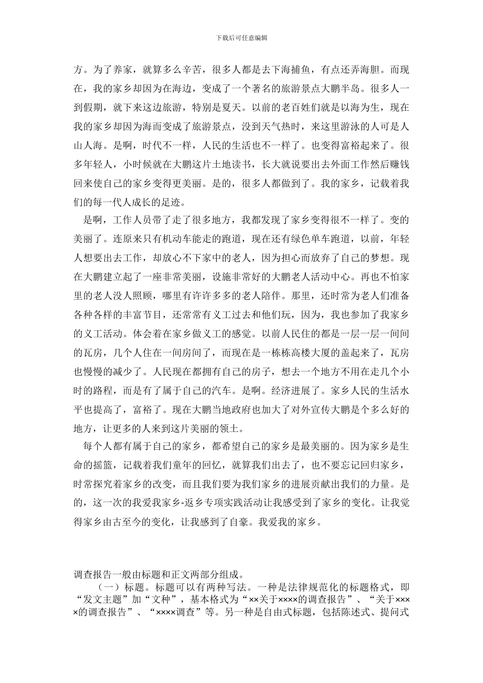 2024最新家乡发展变化调查报告_第3页