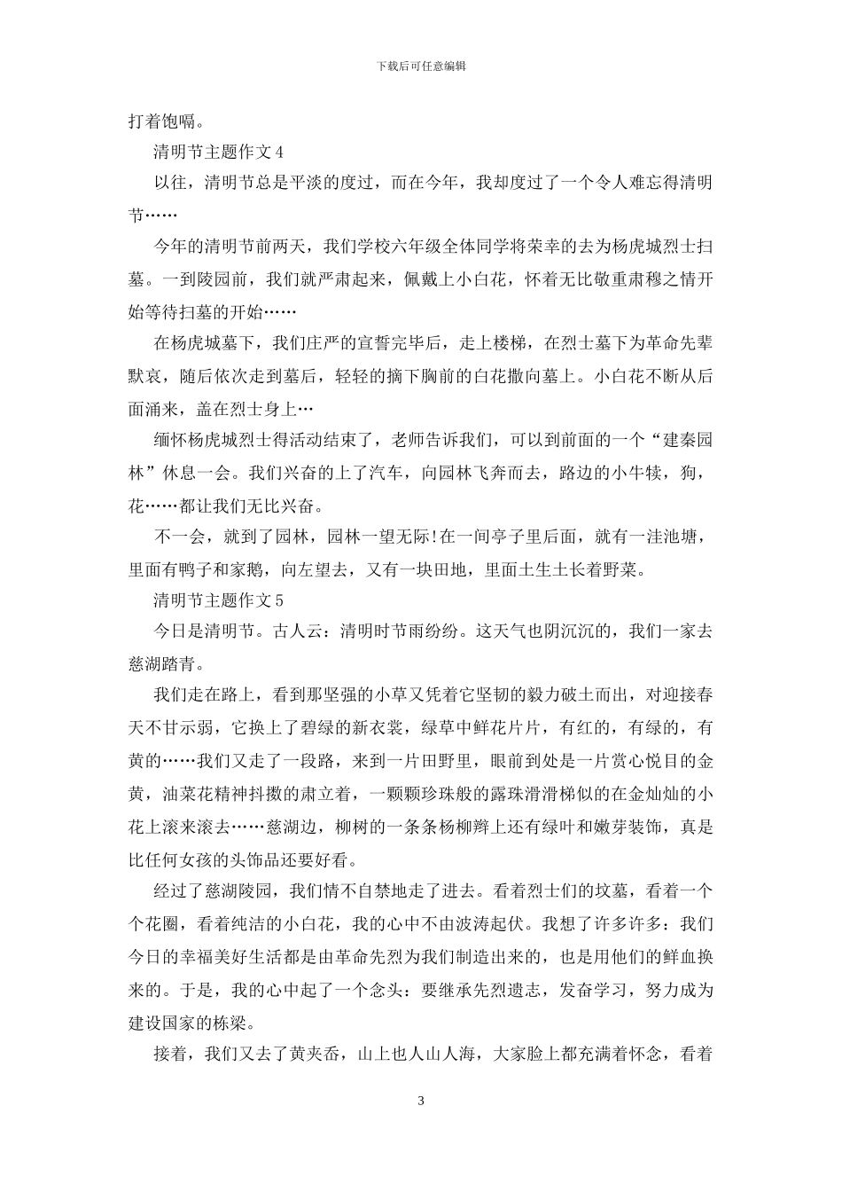 2024最新清明节主题作文十篇_第3页