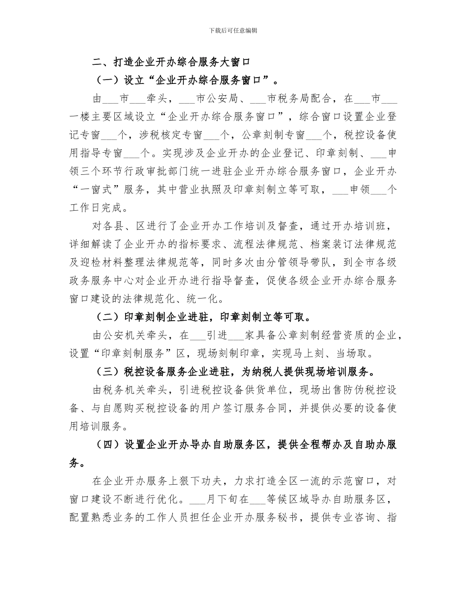 2024服务企业开办工作总结_第2页
