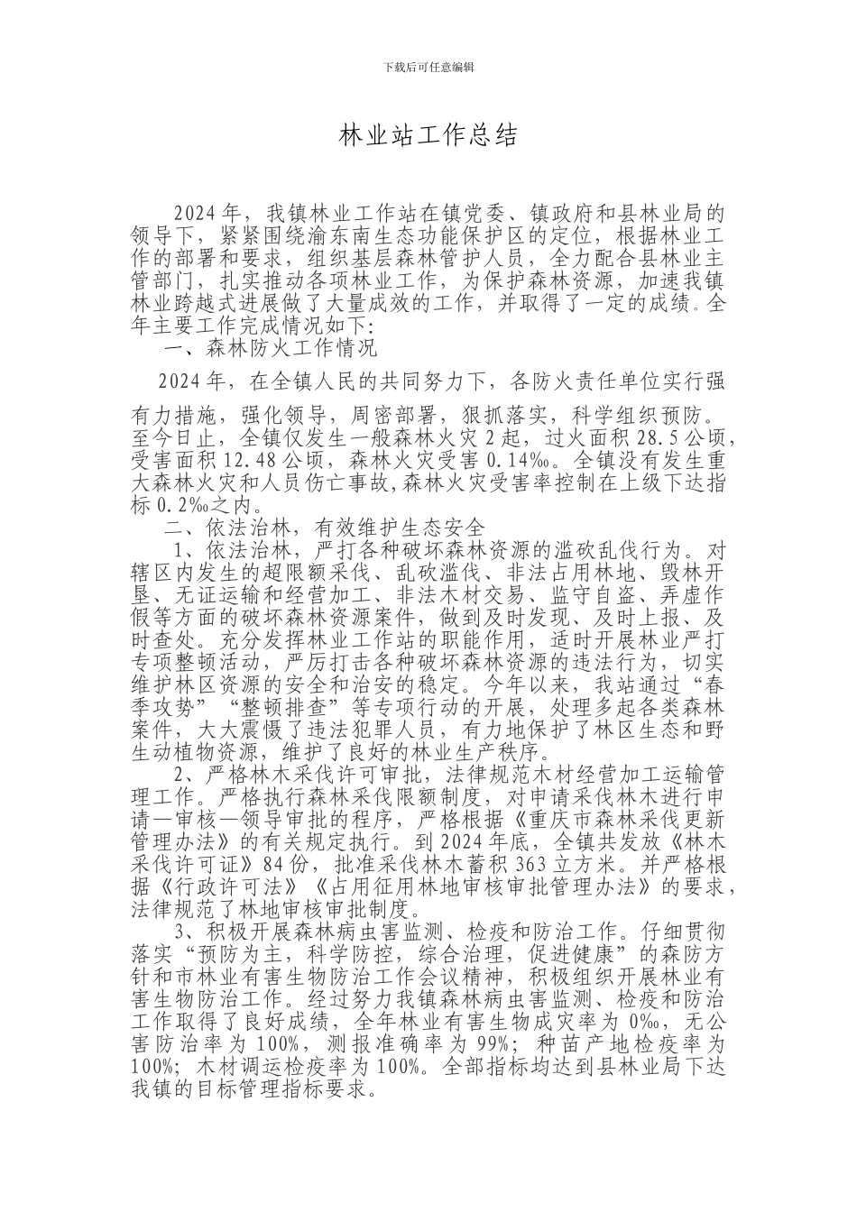 2024林站工作总结_第1页