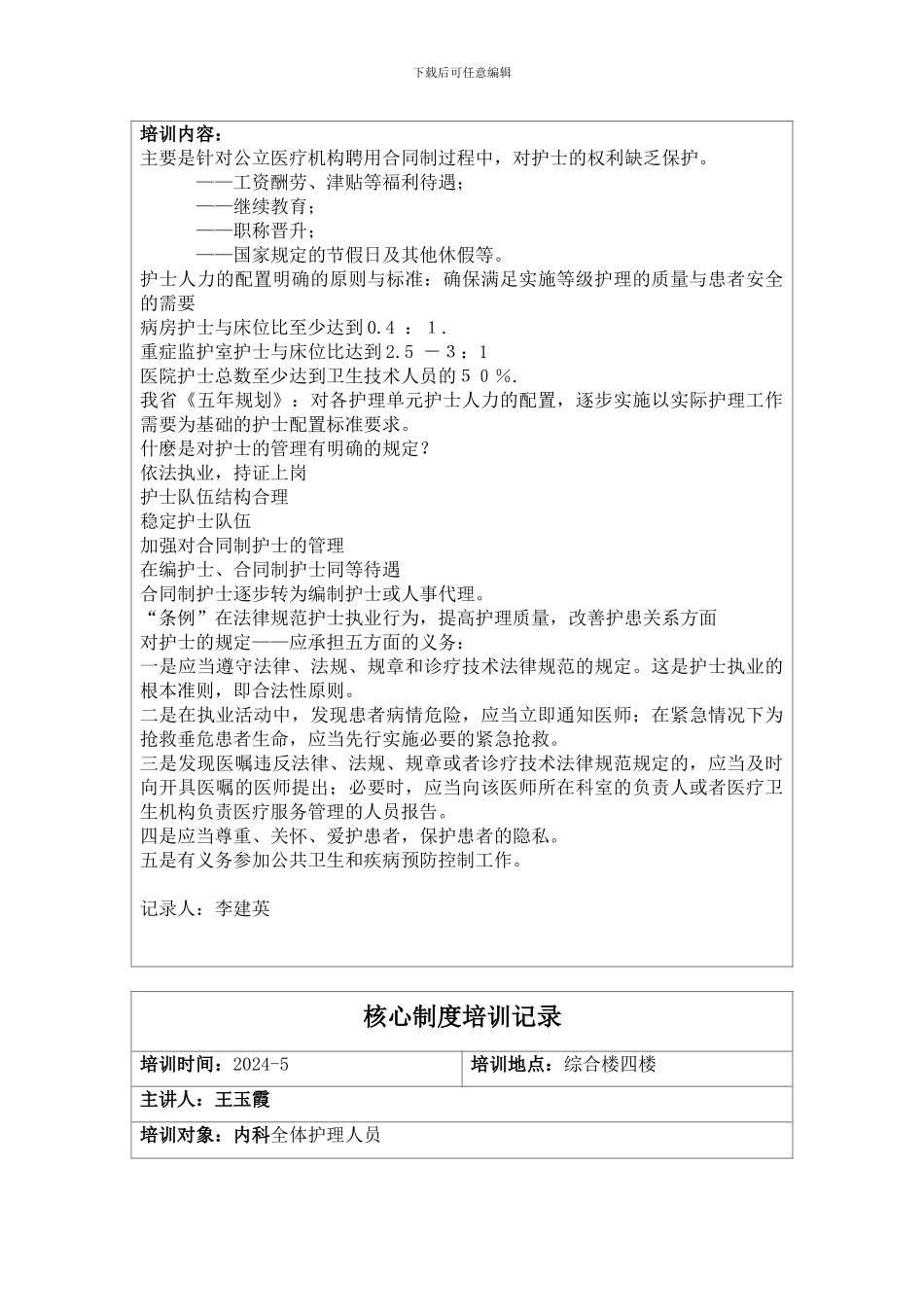 2024核心制度培训记录_第2页