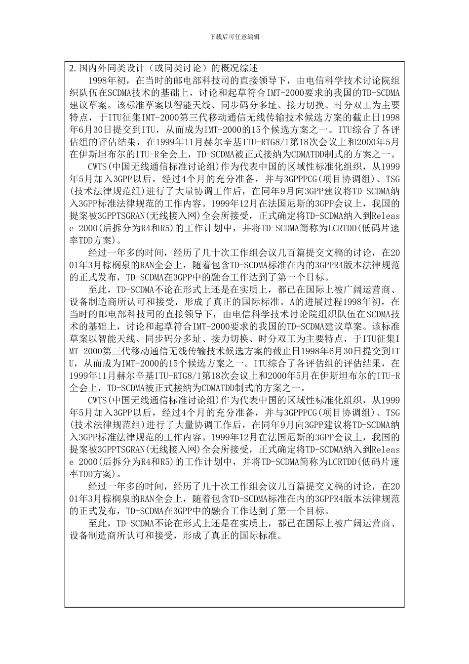 2024毕设--开题报告--基于MATLAB的通信系统仿真程序设计—TD-SCDMA的调制与解调--陈立彬x_第2页