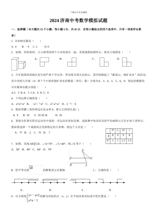 2024济南中考数学模拟题