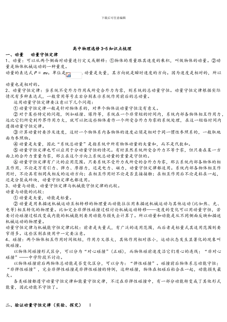 2024物理选修3-5-知识点总结提纲详细版_第1页